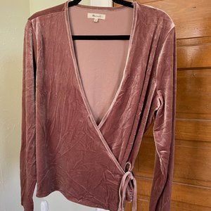 Mauve Velvet Wrap Madewell Top